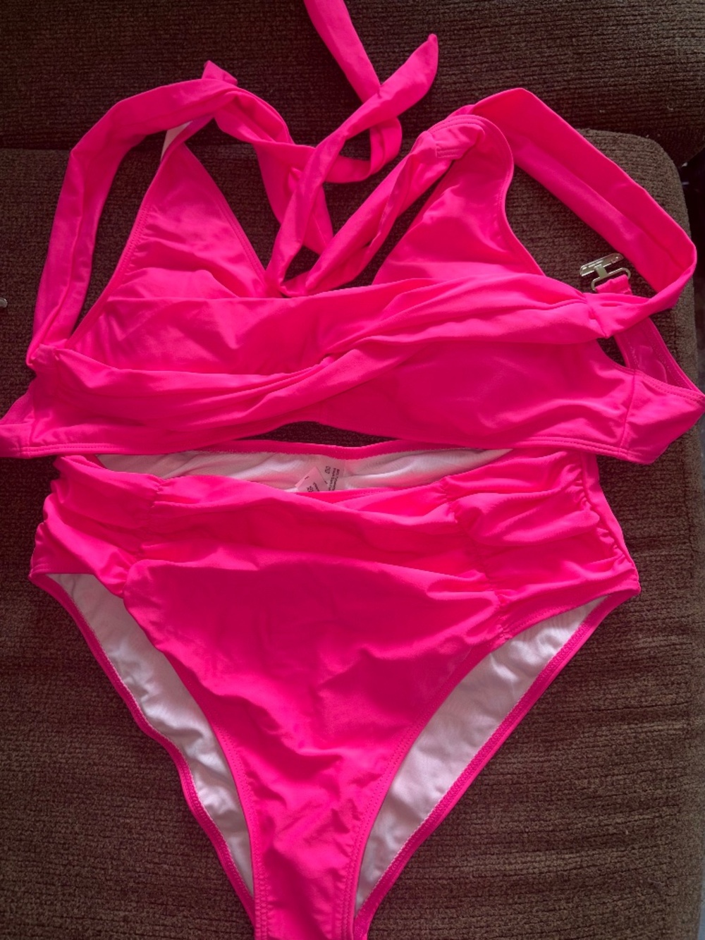Two piece hot pink bathing swim suit, not worn
